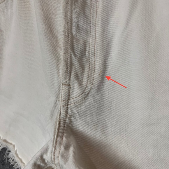 AGOLDE Parker long Denim Cut Off Shorts Button Fly Frayed Hem Womens Size 28 - Picture 4 of 11